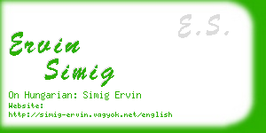 ervin simig business card